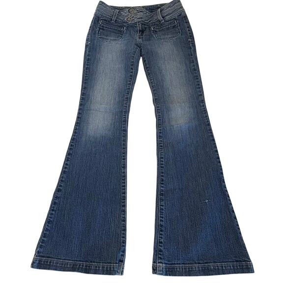 Lucky Brand Y2K Bootleg Jeans 2/26 Medium Wash Low Rise - Picture 1 of 12